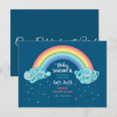 Kleurrijke Rainbow Baby Shower Uitnodigingen (Voorkant / Achterkant)