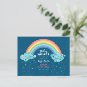Kleurrijke Rainbow Baby Shower Uitnodigingen (Staand voorkant)