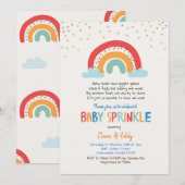 Kleurrijke Rainbow Baby Sprinkle Invitation Kaart (Voorkant / Achterkant)