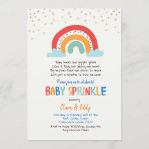 Kleurrijke Rainbow Baby Sprinkle Invitation