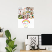 Kleurrijke Rainbow Birthday Photo Milestone Poster (Thuiskantoor)