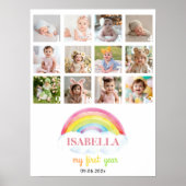 Kleurrijke Rainbow Birthday Photo Milestone Poster (Voorkant)