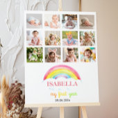 Kleurrijke Rainbow Birthday Photo Milestone Poster