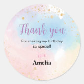 Kleurrijke Rainbow Birthday Sticker Labels (Voorkant)