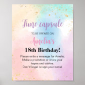 Kleurrijke Rainbow Birthday Time Capsule teken Poster (Voorkant)