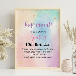 Kleurrijke Rainbow Birthday Time Capsule teken Poster