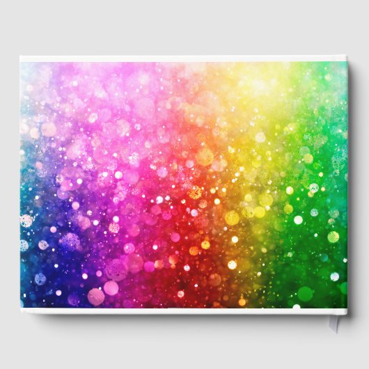 Kleurrijke Rainbow Bokeh Glitter patroon Gastenboek (Achterkant)