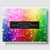 Kleurrijke Rainbow Bokeh Glitter patroon Gastenboek (Voorkant)