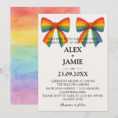 Kleurrijke Rainbow Bow bruiloft uitnodiging (Voorkant / Achterkant)