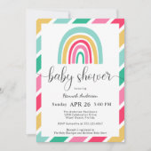 Kleurrijke Rainbow Bright Happy Baby shower Kaart (Voorkant)