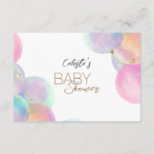 Kleurrijke Rainbow Bubble Baby shower boeken voor  Informatiekaartje (Achterkant)