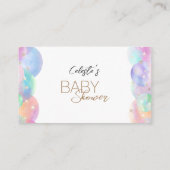 Kleurrijke Rainbow Bubble Baby shower Display Douc Informatiekaartje (Achterkant)