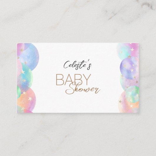 Kleurrijke Rainbow Bubble Baby shower Display Douc Informatiekaartje (Achterkant)