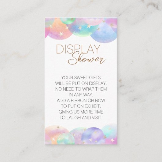 Kleurrijke Rainbow Bubble Baby shower Display Douc Informatiekaartje (Voorkant)
