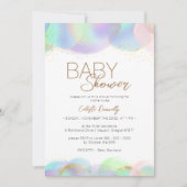 Kleurrijke Rainbow Bubble Gender Neutraal Baby sho Kaart (Voorkant)