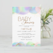 Kleurrijke Rainbow Bubble Gender Neutraal Baby sho Kaart (Staand voorkant)