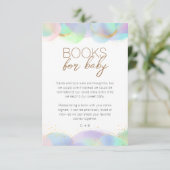 Kleurrijke Rainbow Bubbles Baby shower Boekaanvraa Informatiekaartje (Staand voorkant)