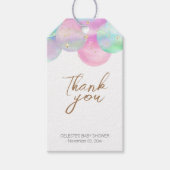 Kleurrijke Rainbow Bubbles Baby shower Dank u Cadeaulabel (Voorkant)