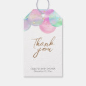 Kleurrijke Rainbow Bubbles Baby shower Dank u Cadeaulabel (Achterkant)