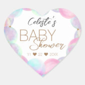 Kleurrijke Rainbow Bubbles Baby shower Envelope Se Hart Sticker (Voorkant)