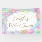 Kleurrijke Rainbow Bubbles Baby shower Welkom Spandoek (Horizontaal)