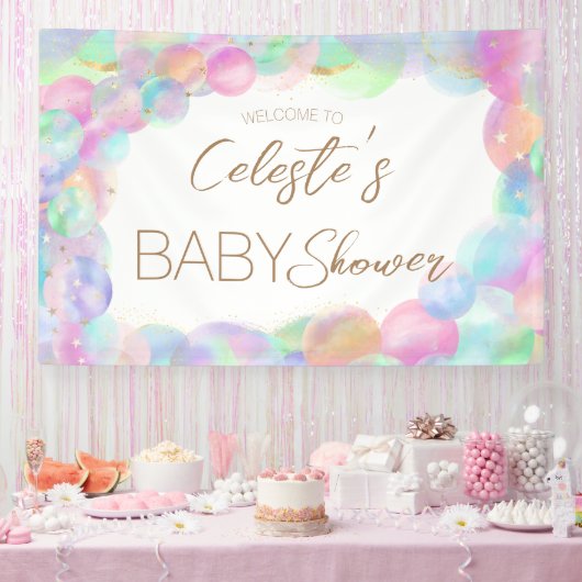 Kleurrijke Rainbow Bubbles Baby shower Welkom Spandoek (Feest)