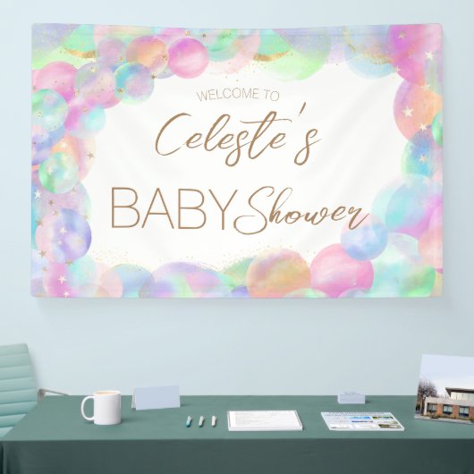 Kleurrijke Rainbow Bubbles Baby shower Welkom Spandoek (Beurs)