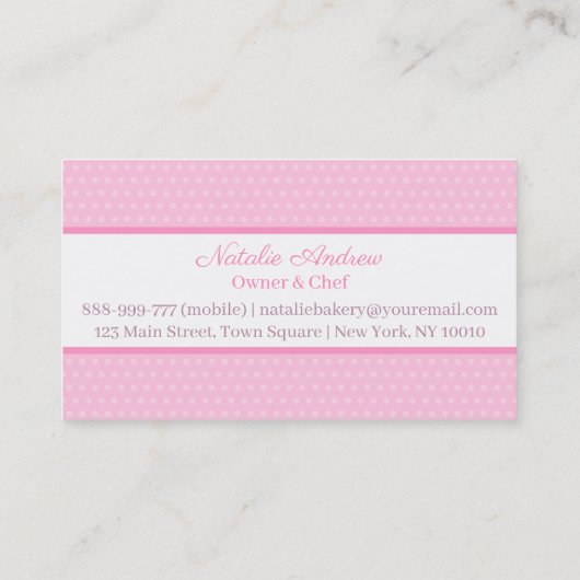 Kleurrijke Rainbow Cake Bakkerij Visitekaartje (Achterkant)