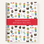 Kleurrijke Rainbow Cake Desserts Recept Cookbook Notitieboek (Voorkant)