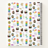 Kleurrijke Rainbow Cake Desserts Recept Cookbook Notitieboek (Achterkant)