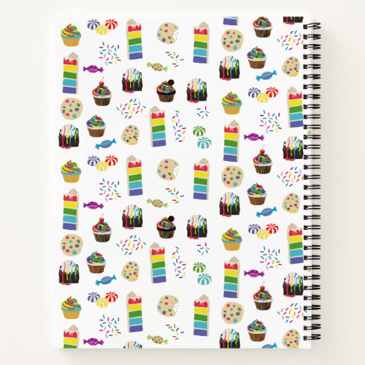 Kleurrijke Rainbow Cake Desserts Recept Cookbook Notitieboek (Achterkant)