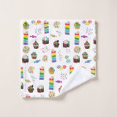 Kleurrijke Rainbow Cake Desserts & Sprinkles Patro Bad Handdoek (Wasdoekje)