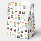 Kleurrijke Rainbow Cake Desserts & Sprinkles Patro Bedankdoosjes (Geopend)