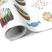 Kleurrijke Rainbow Cake Desserts & Sprinkles Patro Cadeaupapier (Rol Hoek)