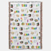 Kleurrijke Rainbow Cake Desserts & Sprinkles Patro Deken (Voorkant Verticaal)