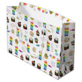 Kleurrijke Rainbow Cake Desserts & Sprinkles Patro Groot Cadeauzakje (Achterkant Gekanteld)