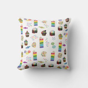 Kleurrijke Rainbow Cake Desserts & Sprinkles Patro Kussen