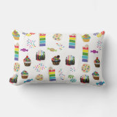 Kleurrijke Rainbow Cake Desserts & Sprinkles Patro Kussen (Voorkant)