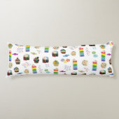 Kleurrijke Rainbow Cake Desserts & Sprinkles Patro Lichaamskussen (Voorkant)