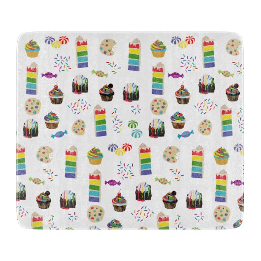 Kleurrijke Rainbow Cake Desserts & Sprinkles Patro Snijplank (Voorkant)