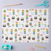 Kleurrijke Rainbow Cake Desserts & Sprinkles Patro Tissuepapier (Craft)