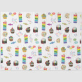 Kleurrijke Rainbow Cake Desserts & Sprinkles Patro Tissuepapier (Voorkant)