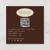 Kleurrijke Rainbow Cake Desserts & Sprinkles QR Co Vierkante Visitekaartje (Achterkant)