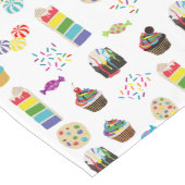 Kleurrijke Rainbow Cake Desserts Sprinkles Verjaar Lange Tafelloper (Hoek)