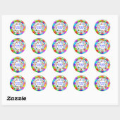 Kleurrijke Rainbow Circles dank u Ronde Sticker (Vel)