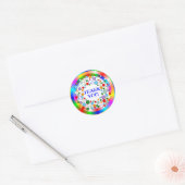 Kleurrijke Rainbow Circles dank u Ronde Sticker (Envelop)