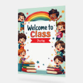 Kleurrijke Rainbow Classroom Wall Art Acryl Bord (Hoek)