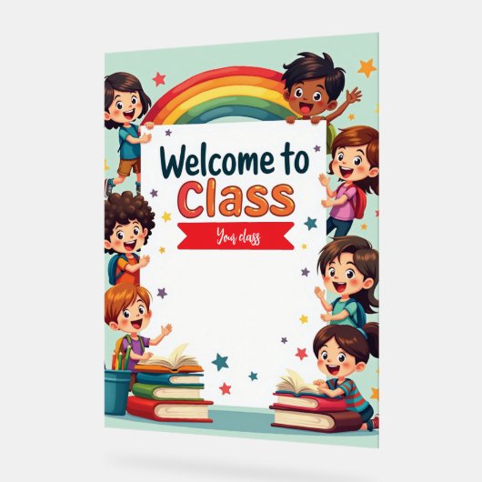 Kleurrijke Rainbow Classroom Wall Art Acryl Bord (Hoek)