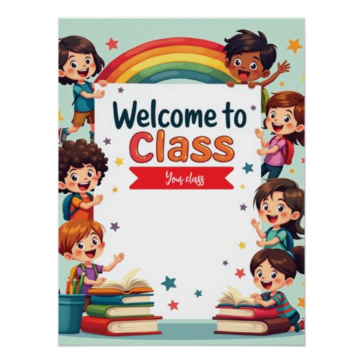 Kleurrijke Rainbow Classroom Wall Art Perfect Poster (Voorkant)