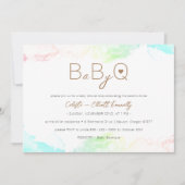 Kleurrijke Rainbow Clouds Baby-Q BBQ Baby shower Kaart (Voorkant)